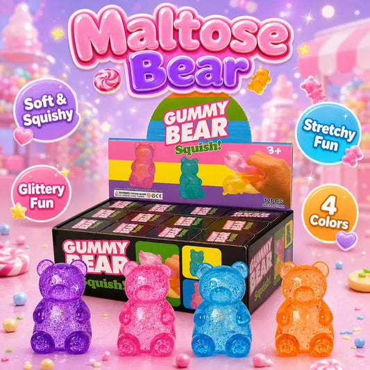 Maltose Squishy - Glitter Bear – 12 pcs