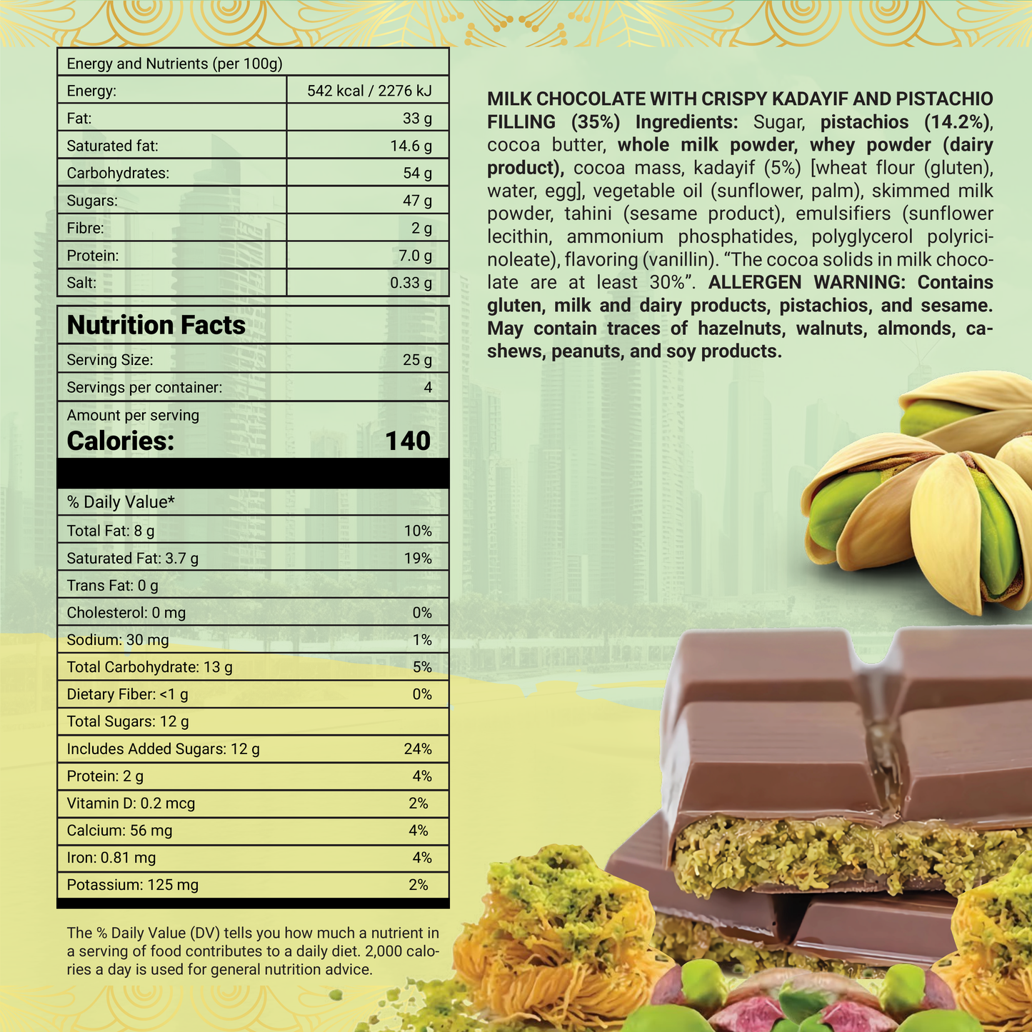 Dubai Chocolate Bar - Case of 72