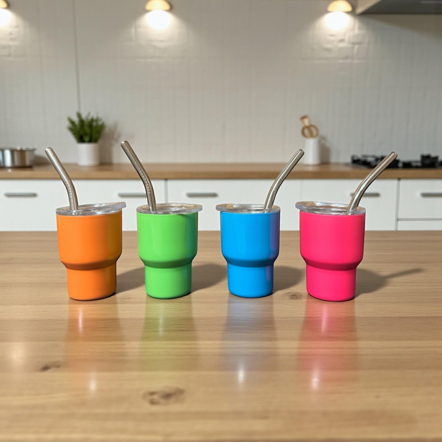 Mini Shot Glass with straws 2oz - Bright - Case of 24